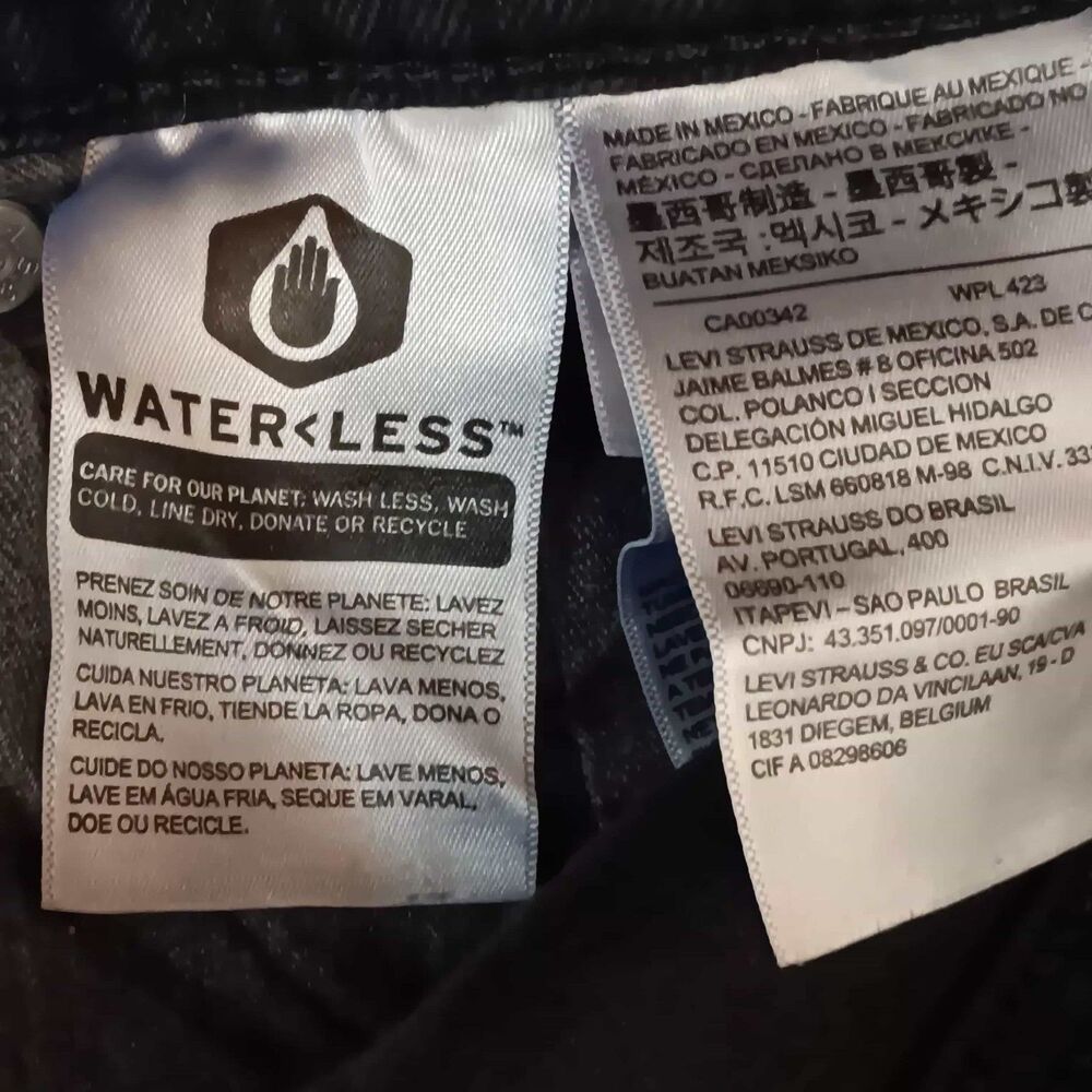 Levis 511 Mens Jeans Black Denim Slim Fit Straight Leg Dark Wash Size W33 L32 - Picture 5 of 7